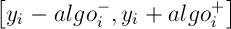 [        -          + ]
 yi - algoi ,yi + algoi